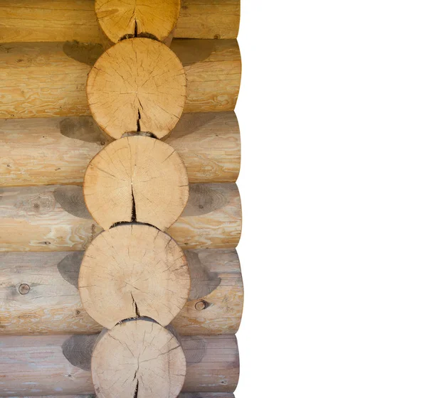 Dřevěné Trámy Pro Výstavbu Nového Domu Tradiční Kulaté Dřevo Izolované — Stock fotografie