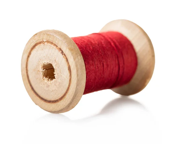 Spool Red Thread White Isolated Background — Stock Photo, Image