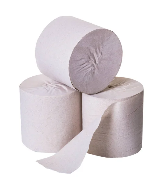 Toiletpapier Close Witte Geïsoleerde Achtergrond — Stockfoto