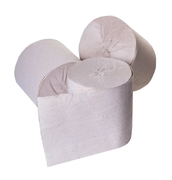 Toiletpapier Close Witte Geïsoleerde Achtergrond — Stockfoto