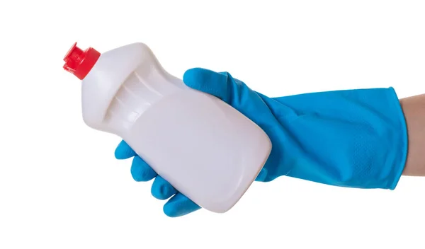 Bottle Detergent Hand White Isolated Background — Stock Photo, Image