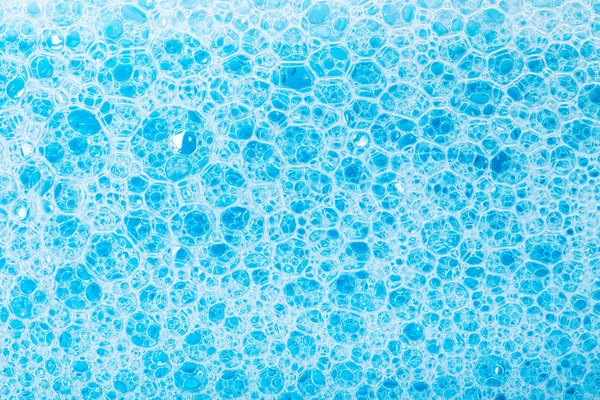 Abstrato Textura Fundo Espuma Sabão Azul Closeup — Fotografia de Stock