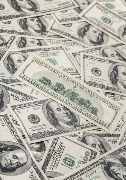 Finance Background Hundred Dollar Bills Closeup — Stock Photo, Image