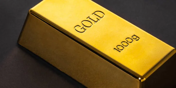 Zlatý Pruh Detail Černém Pozadí — Stock fotografie