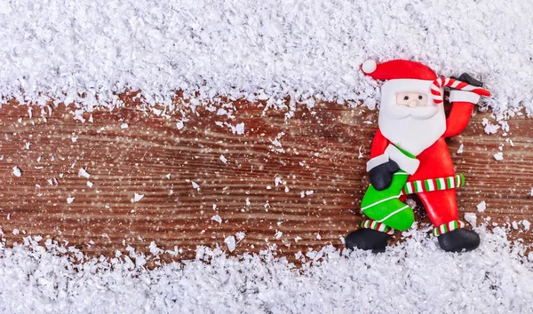 Santa Claus Sněhu Slavnostní Pozadí — Stock fotografie