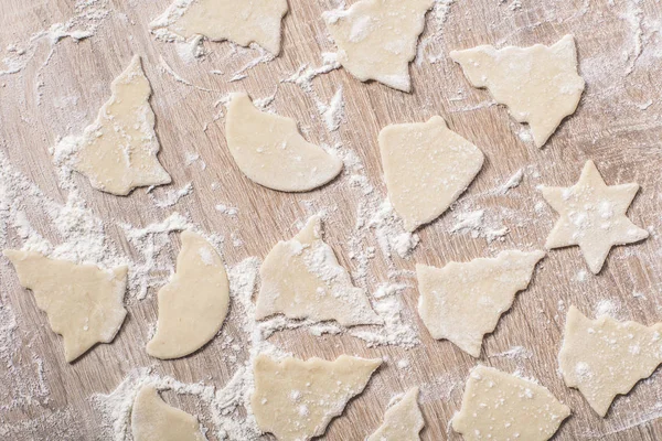 Food Background Raw Christmas Cookies Closeup Table — Stock Photo, Image