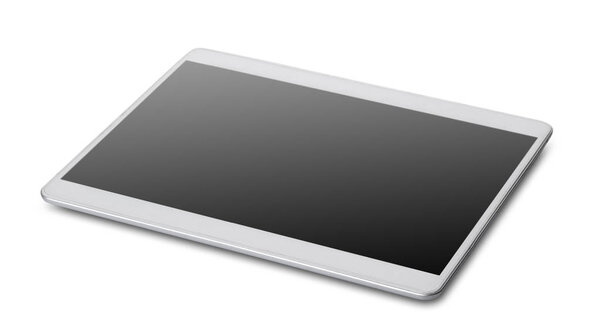new tablet closeup on white isolated background