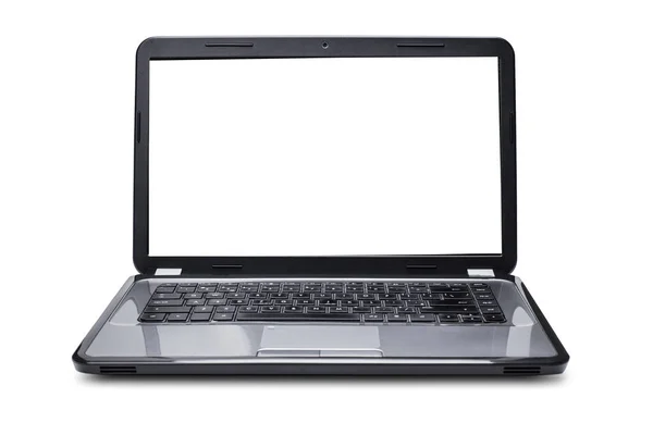 Novo Laptop Closeup Fundo Isolado Branco — Fotografia de Stock