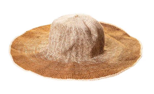 Cappello Estivo Donna Sfondo Bianco Isolato — Foto Stock