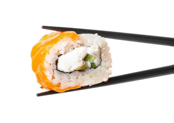 Varas manter sushi com salmão — Fotografia de Stock