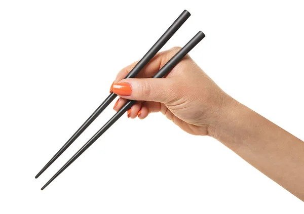 Female hand with chopsticks — Stock Photo, Image