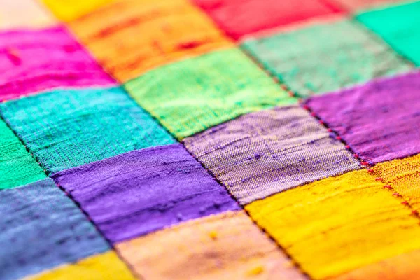 Colorido verificar textura do tecido — Fotografia de Stock