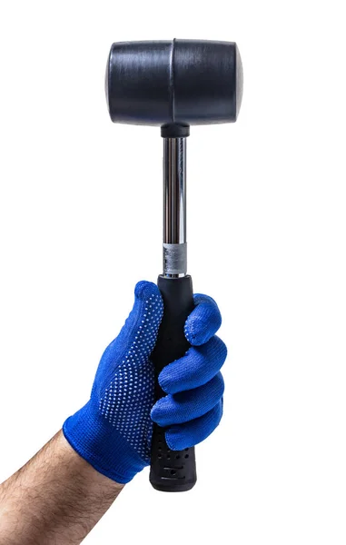 Construction tool, new hammer in male hand — Stock Photo, Image