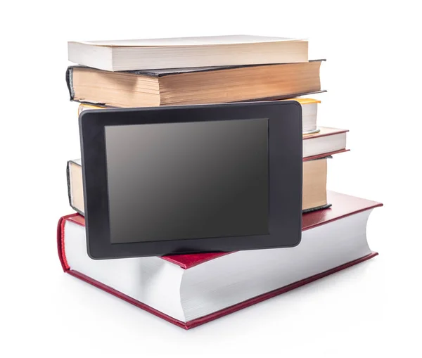Electronic and paper books — Stock Photo, Image