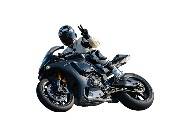 Sportförare motorcyklist — Stockfoto