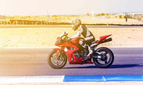 Tävling Motorcykel Racer Rider Idrottsbana — Stockfoto
