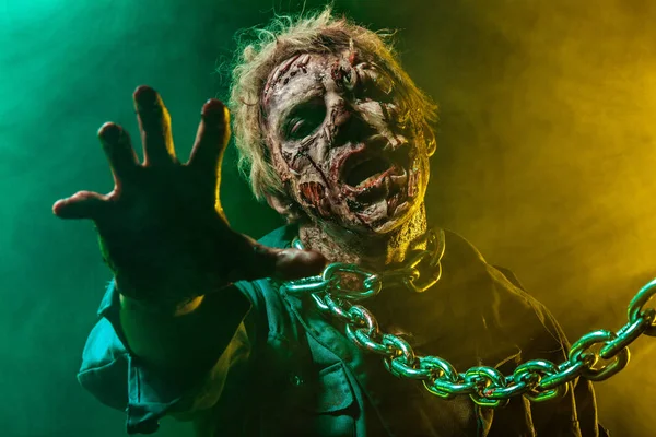 Detail Portrét Muže Hrozně Děsivé Zombie Hrůza Halloween 2018 — Stock fotografie