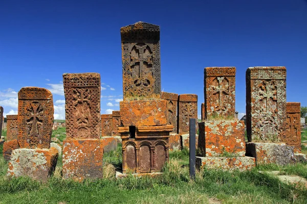 Khachkars Cementerio Noratus Armenia —  Fotos de Stock