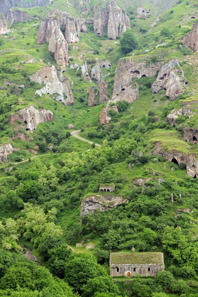 Jaskinie Khndzoresk Armenia — Zdjęcie stockowe