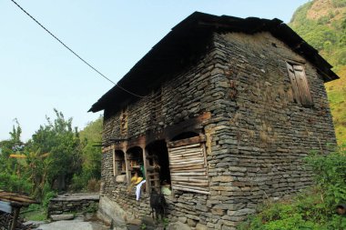 Landruk köyü, Annapurna bölgesi, Himalayalar, Nepal 
