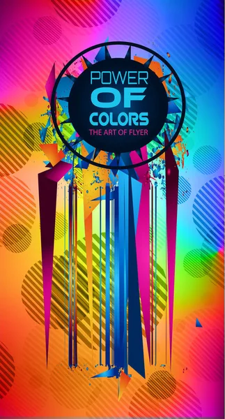 Abstract Geometric Colorful Background High Saturated Gradients Different Geometrical Shapes — Stock Vector