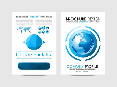 Broşür şablonu, el ilanı tasarımı veya iş amaçlı Depliant kapak. Alan için metin ve görüntü içeren zarif düzeni.