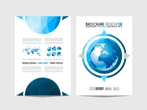 Modello Brochure Flyer Design Depliant Cover Scopi Commerciali Elegante Layout — Vettoriale Stock