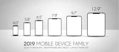Düz stil tasarımı ile tam bir sonraki nesil aygıt aile. Tam düzen.