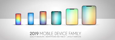 Düz stil tasarımı ile tam bir sonraki nesil aygıt aile. Tam düzen.