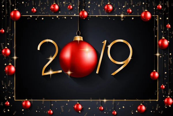 2019 mutlu yeni yıl arka plan mevsimlik el ilanları ve tebrik kartı veya Noel temalı davetler için