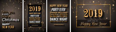 2019 mutlu yeni yıl arka plan mevsimlik el ilanları ve tebrik kartı veya Noel temalı davetler için