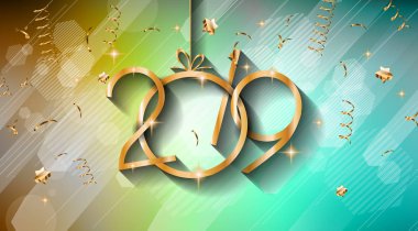 2019 mutlu yeni yıl arka plan mevsimlik el ilanları ve tebrik kartı veya Noel temalı davetler için