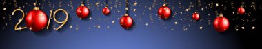 2019 mutlu yeni yıl arka plan mevsimlik el ilanları ve tebrik kartı veya Noel temalı davetler için