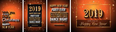 2019 mutlu yeni yıl arka plan mevsimlik el ilanları ve tebrik kartı veya Noel temalı davetler için
