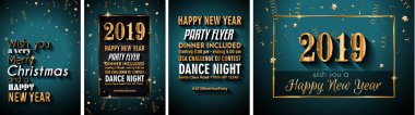 2019 mutlu yeni yıl arka plan mevsimlik el ilanları ve tebrik kartı veya Noel temalı davetler için