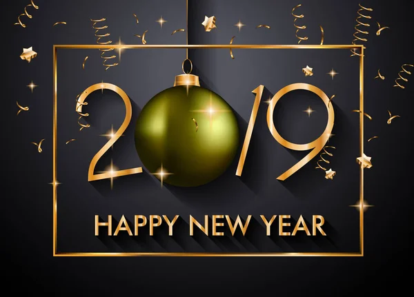 2019 Frohes Neues Jahr Hintergrund Für Ihre Saisonalen Flyer Und — Stockvektor