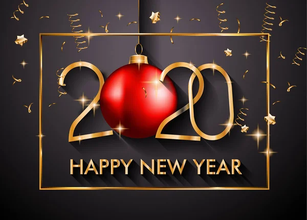 2020 Happy New Year Achtergrond Voor Seizoensgebonden Flyers Wenskaart Kerstmis — Stockvector