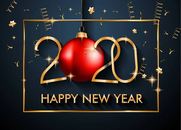 2020 Happy New Year Achtergrond Voor Seizoensgebonden Flyers Wenskaart Kerstmis — Stockvector