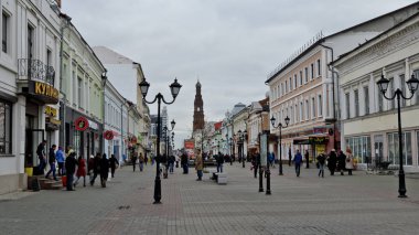 Kazan, Rusya - 8 Ekim 2014: Bauman sokak.