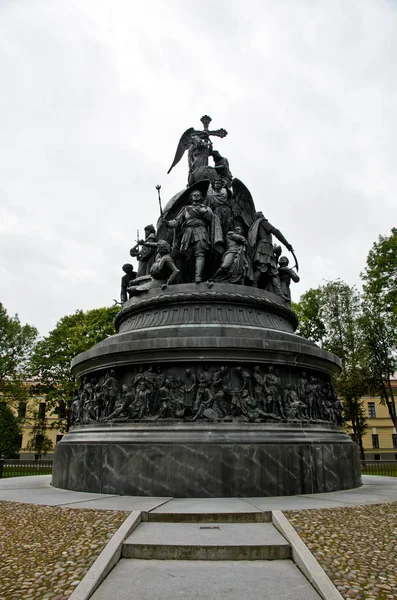 Velikiy Novgorod Ryssland September 2015 Monument Till Millennieskiftet Ryssland — Stockfoto