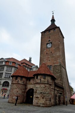 Nürnberg, Almanya - 15 Kasım 2014: Noris beyaz kule