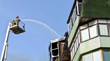 Korolev, Rusya - 26 Ağustos 2018: İtfaiye iş
