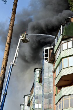 Korolev, Rusya - 26 Ağustos 2018: İtfaiye iş