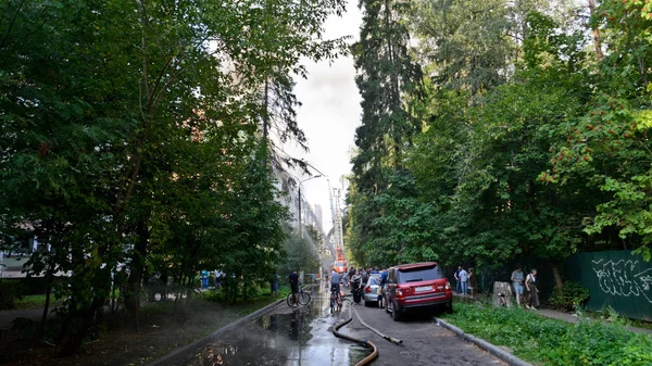 Korolev Russia August 2018 Firefighters Work — Stock Photo, Image