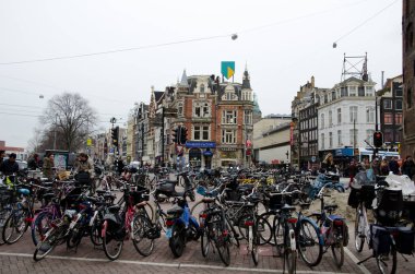 Amsterdam, Hollanda - 23 Ocak 2014: Muntplein Meydanı