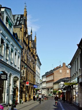 Lund, İsveç - 14 Haziran 2007: Stora Sdergatan sokak