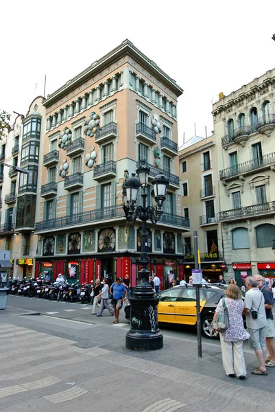 Barcelona Spanien September 2010 Gatan Rambla — Stockfoto