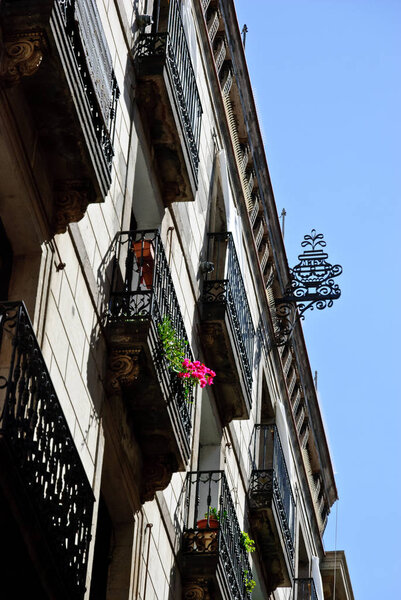 Barcelona, Spain - September 9, 2010: Street facade