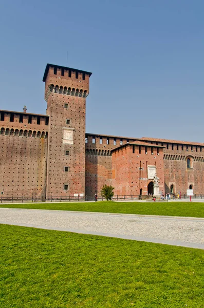 Milan Italie Mars 2014 Château Sforzesco — Photo
