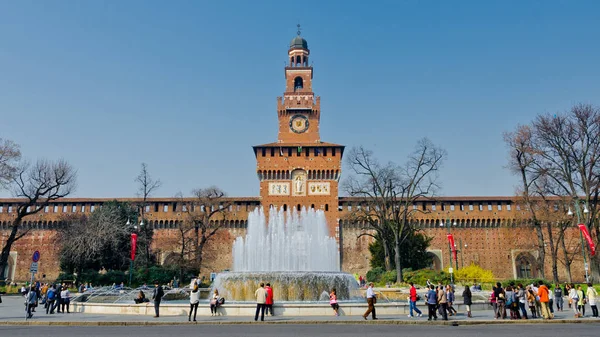 Milão Itália Março 2014 Castelo Sforzesco — Fotografia de Stock